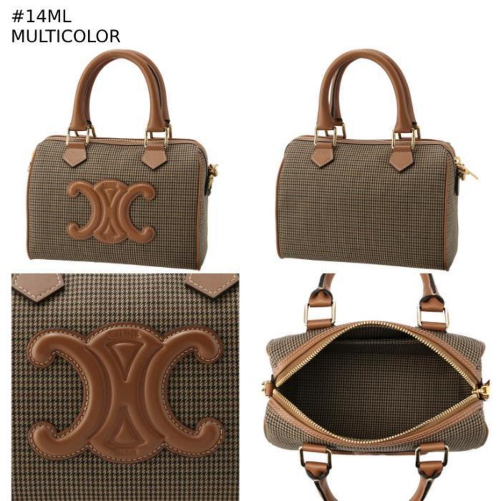 Celine Small Triomphe Boston Bag Houndstooth Brown - Picture 10 of 10